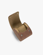 Opened empty Single Watch Roll Brown Suede, product image