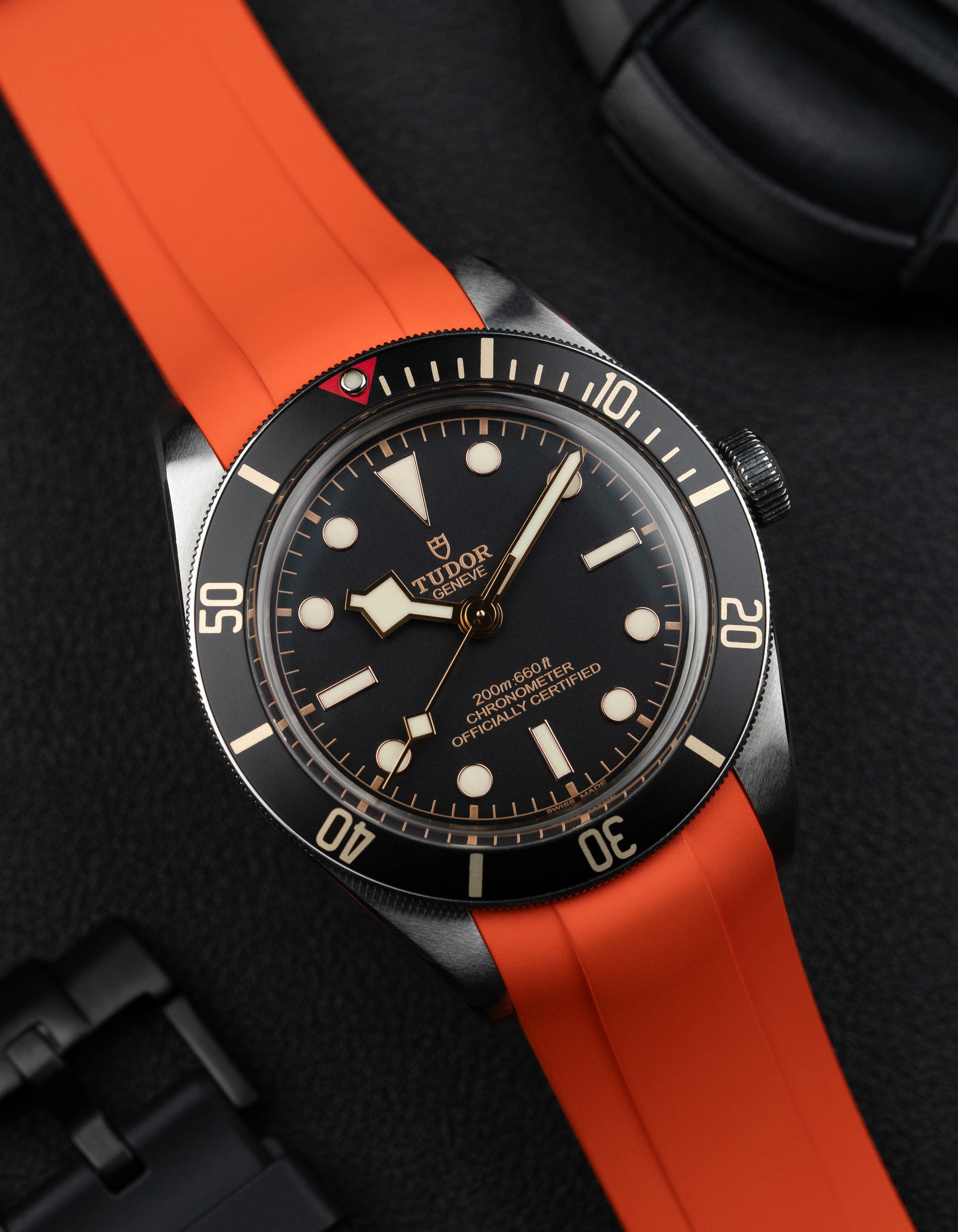 Tudor Black Bay 58 Fifty-Eight BB58 watches wristbuddys wristbuddy wristbuddies wrist Buddy watch strap band replacement integrated curved rubber FKM vulcanized best quality strap size lug width 20mm wristbands rubber bronze steel orange