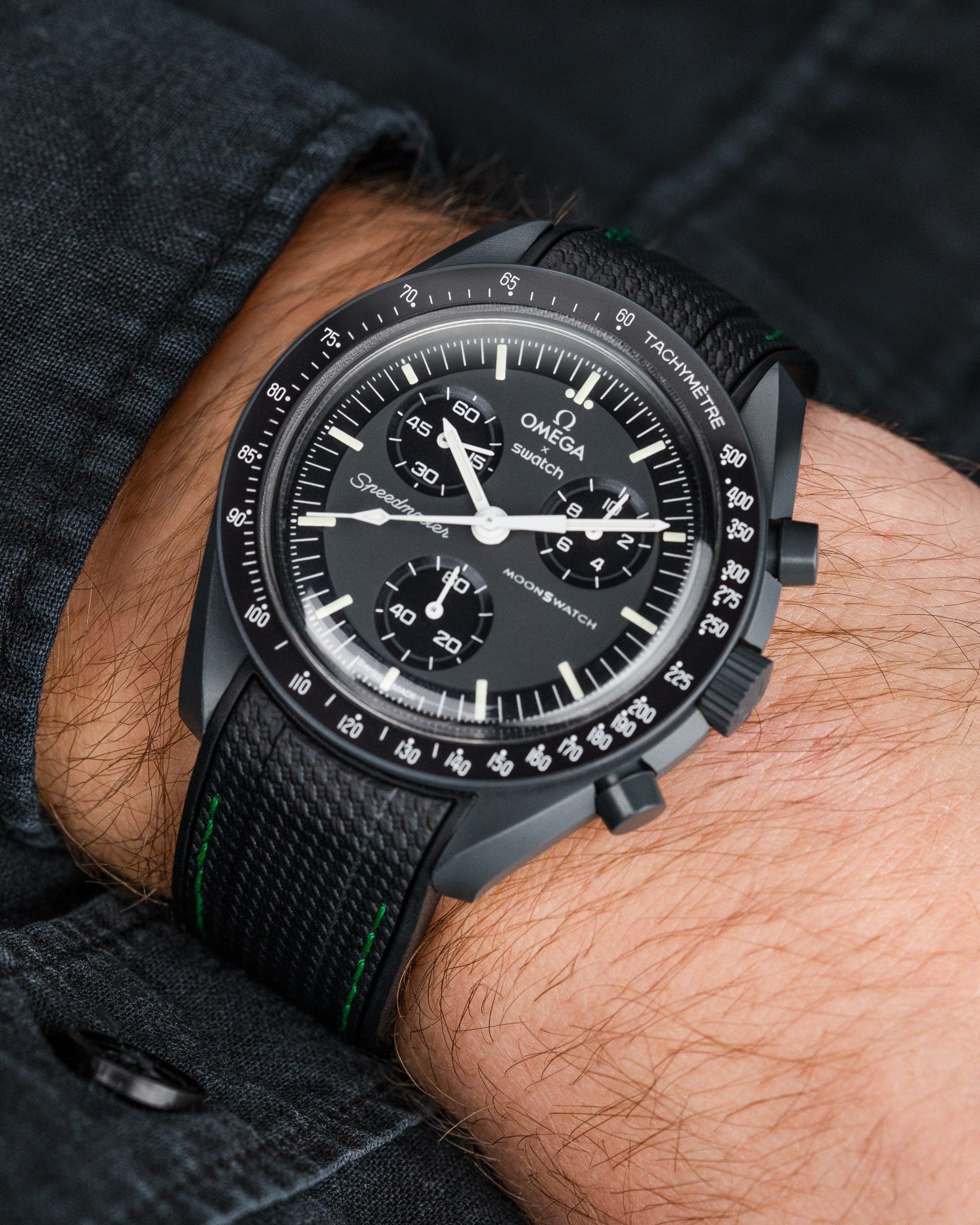 Omega X Swatch MoonSwatch Mission to Jupiter Moonwatch Speedmaster Professional Wristbuddys Wristbuddy Klockarmband klockband rubberstrap rubber strap straps for Mission to Mercury, mission to moon, moonswatches best rubber intergrated mission to moon mercury intergrated uhrenband bracelet Urrem bracelet de montre cinturino per orologio cinturino dell'orologio horlogeband correa de reloj Uhrenarmband Uhrarmband black schwartz svart negro