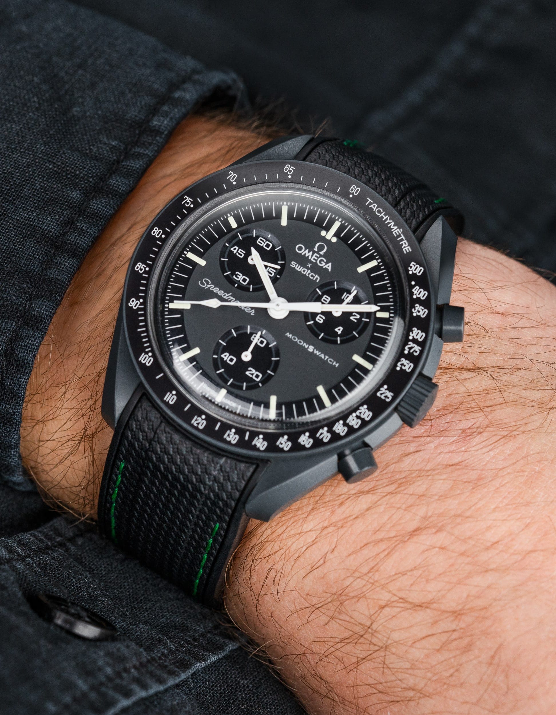 Omega X Swatch MoonSwatch Mission to Jupiter Moonwatch Speedmaster Professional Wristbuddys Wristbuddy Klockarmband klockband rubberstrap rubber strap straps for Mission to Mercury, mission to moon, moonswatches best rubber intergrated mission to moon mercury intergrated uhrenband bracelet Urrem bracelet de montre cinturino per orologio cinturino dell'orologio horlogeband correa de reloj Uhrenarmband Uhrarmband black schwartz svart negro