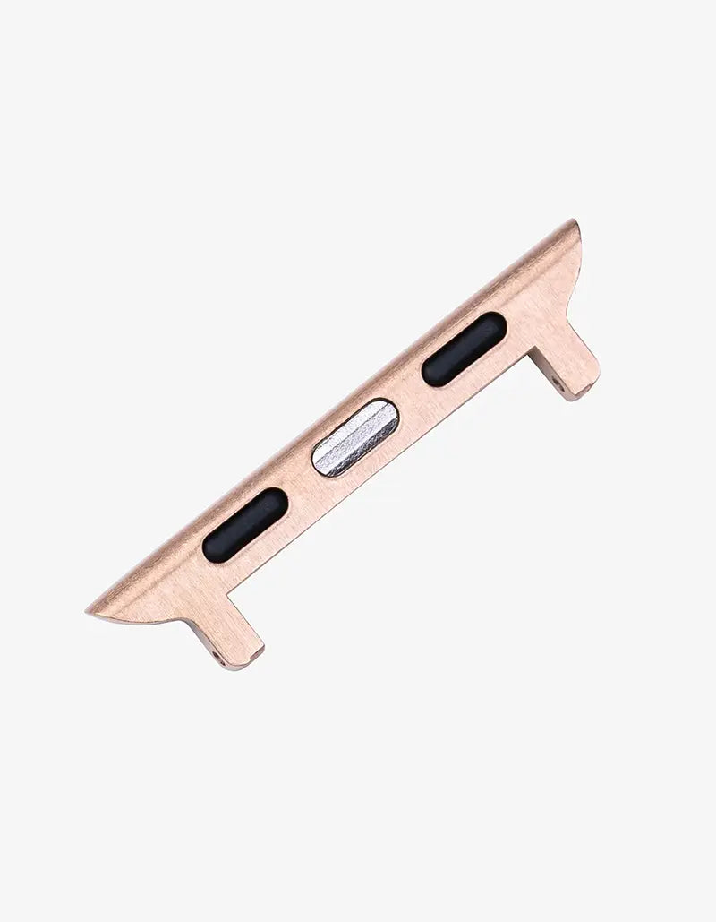 Rose Gold Apple Watch band adapter – opposite side view, premium stainless steel connector with a brushed rose gold finish, fits 20mm & 22mm watch straps securely.