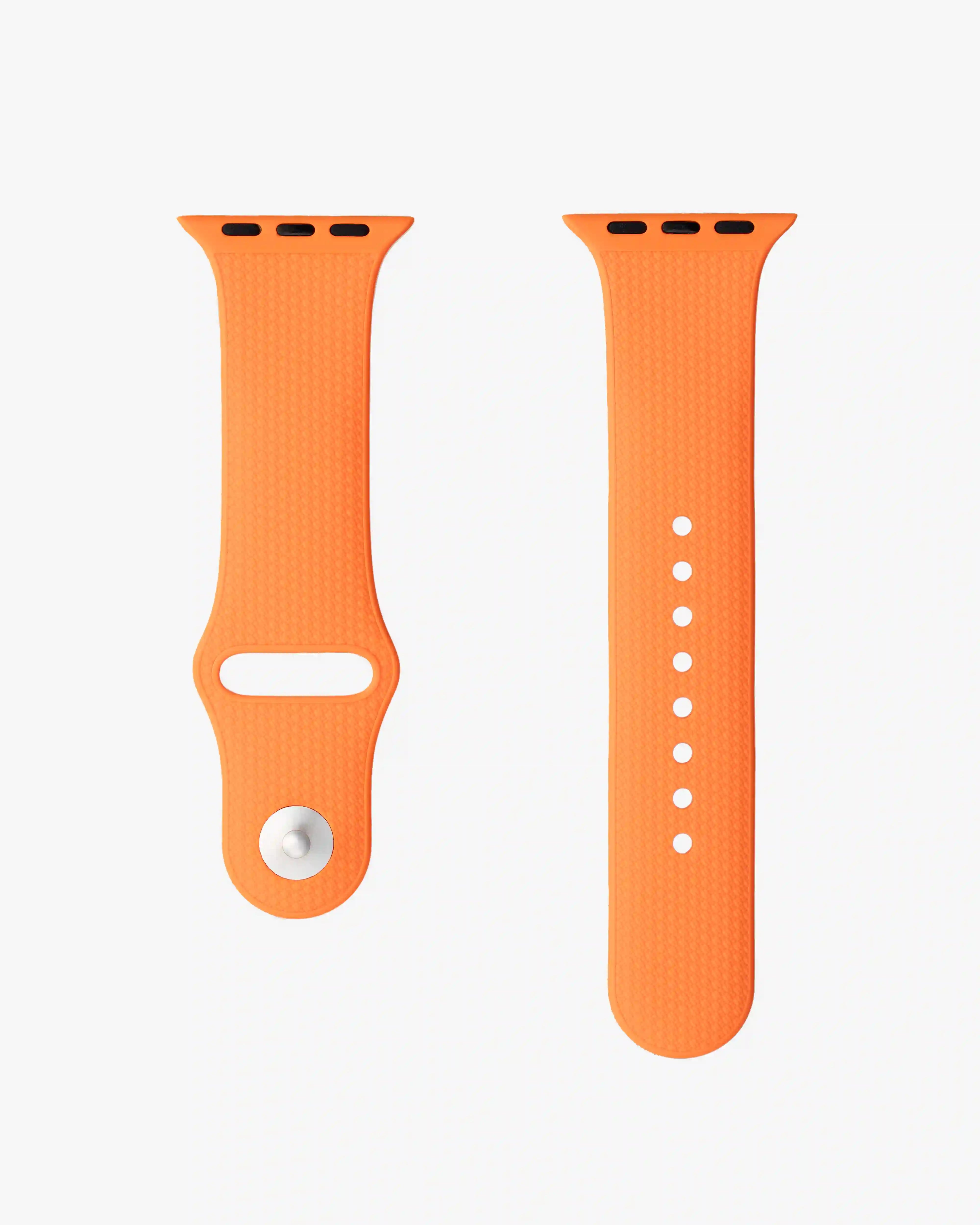 Orange Apple Watch Band with Integrated Adapter