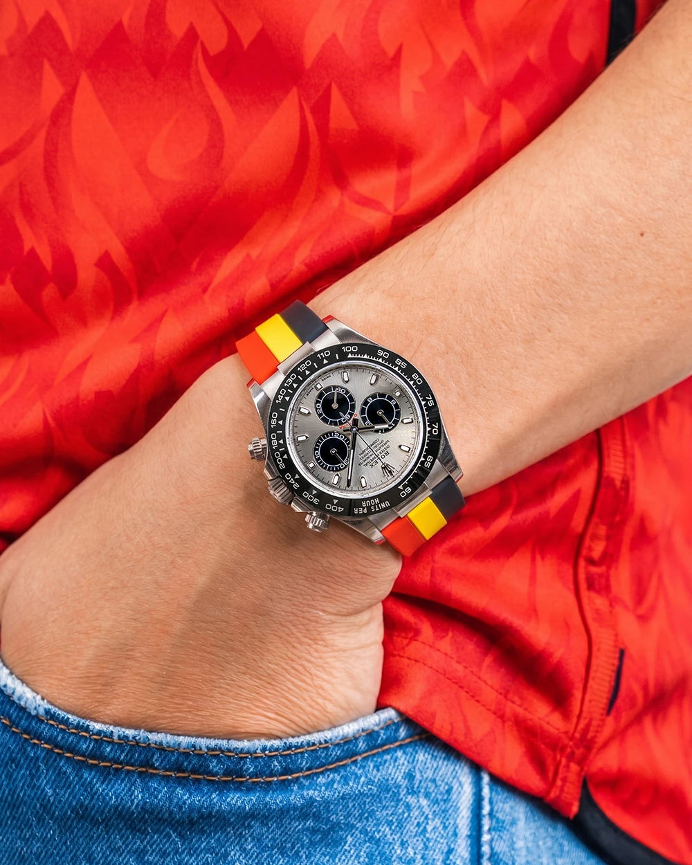Belgium Flag Watch Strap wrist shot