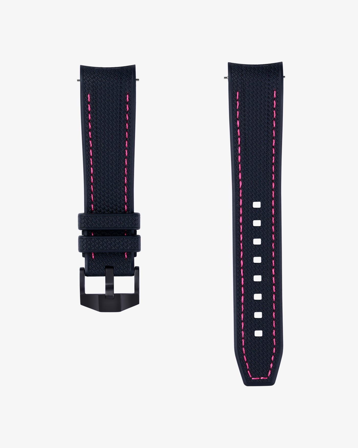 Omega X Swatch MoonSwatch Mission to The Pink MoonPhase Moonwatch Speedmaster Professional Wristbuddys Wristbuddy Klockarmband klockband rubberstrap rubber strap straps for Mission to Mercury, mission to moon, moonswatches best rubber intergrated mission to moon mercury intergrated uhrenband bracelet Urrem bracelet de montre cinturino per orologio cinturino dell'orologio horlogeband correa de reloj Uhrenarmband Uhrarmband black schwartz svart negro black strap with pink stitches and quick release