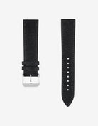 Black suede leather strap for Omega X Swatch Mission to the Moonphase New Moon – product image showing both strap parts