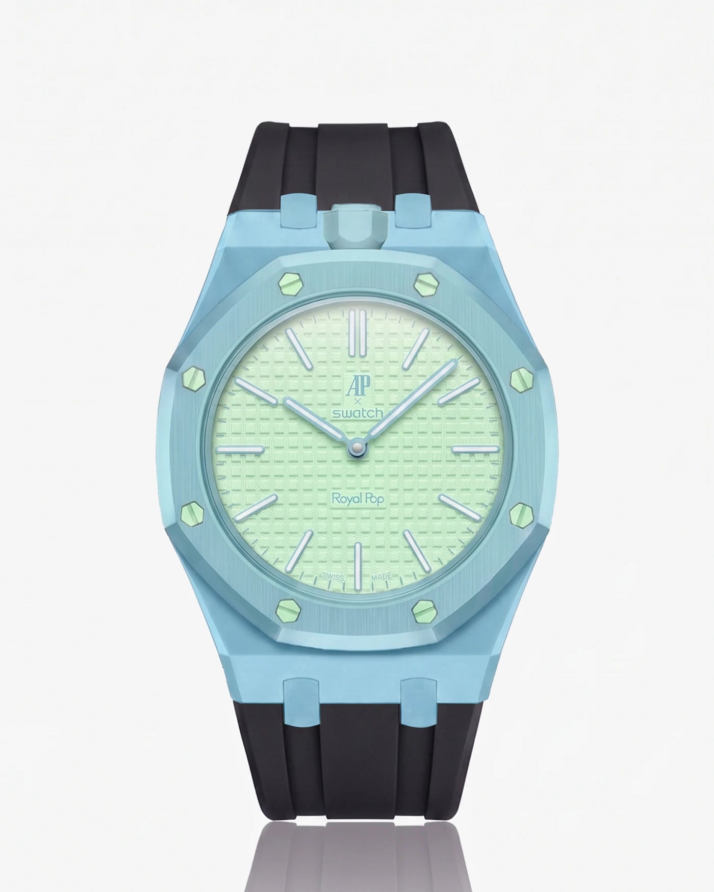 combo::light-blue::rubber-strap-for-ap-x-swatch-royal-pop-black