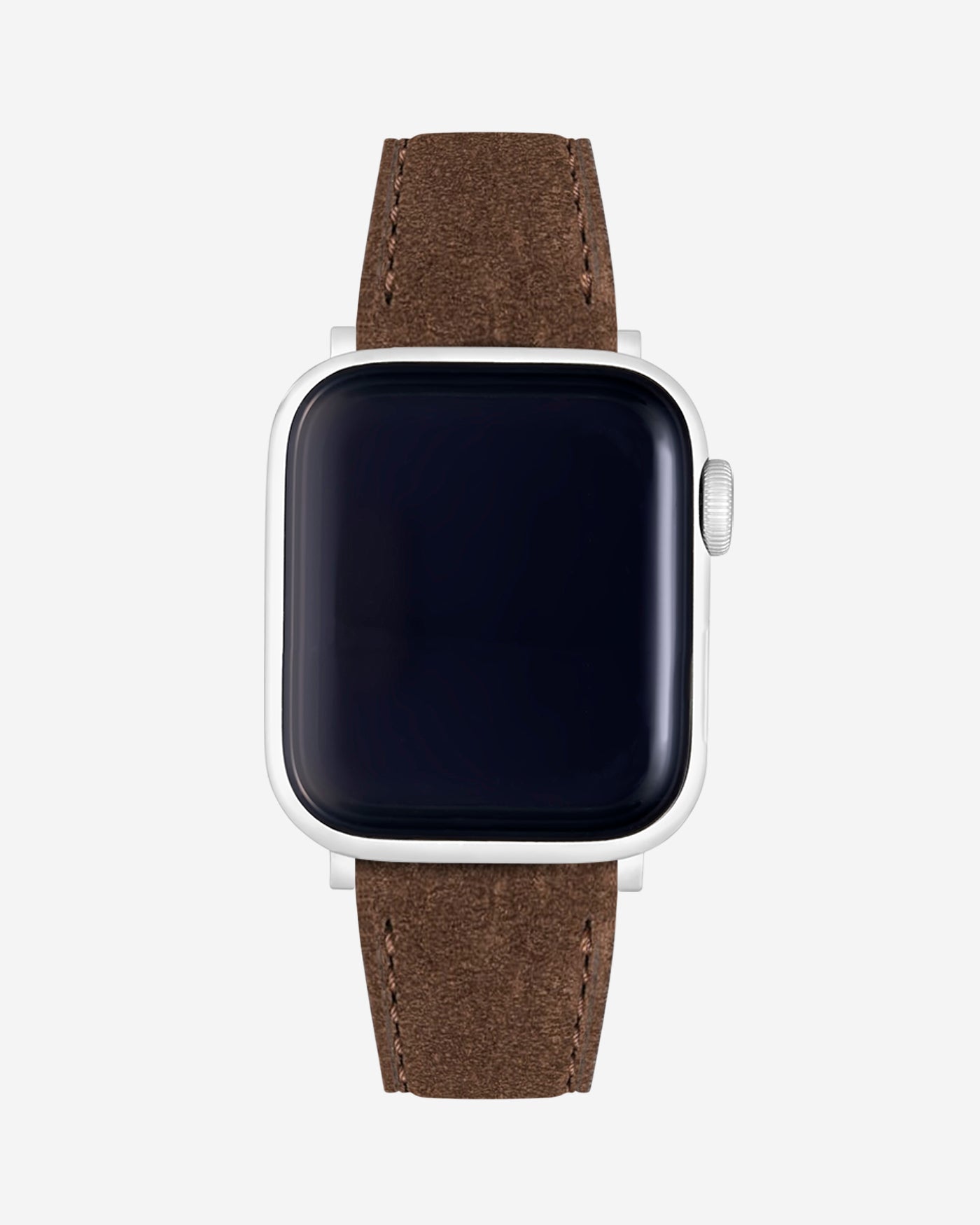 Brown Suede Leather Apple Watch Strap on Watch