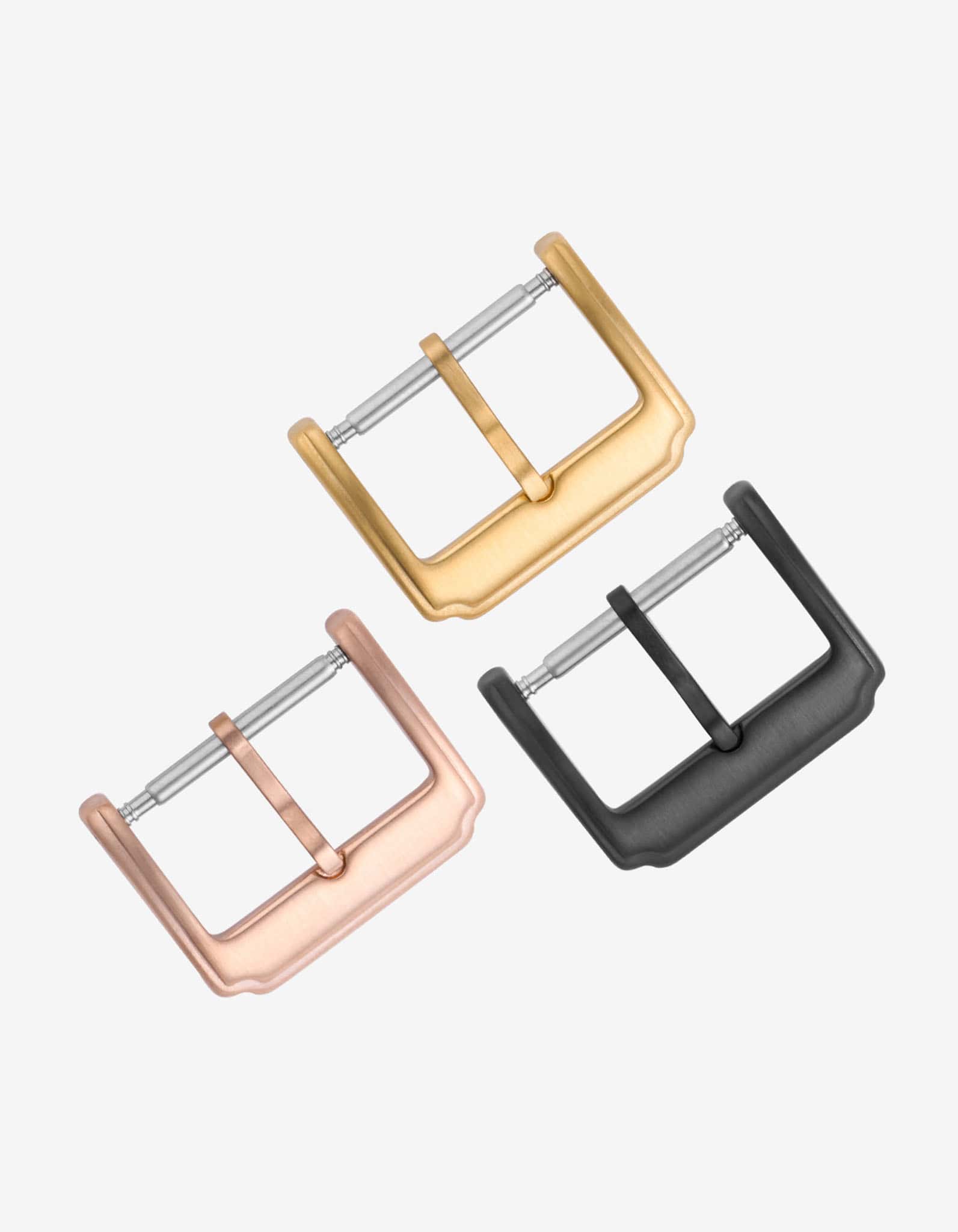 3 Leather Buckle - 16mm & 18mm in gold, rose gold and black