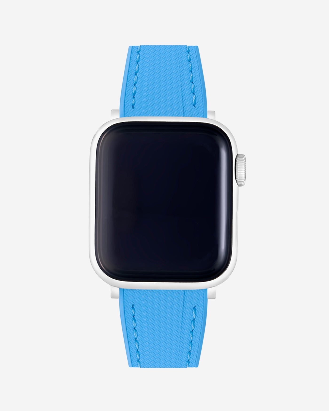 High-performance Capri Blue Rubber Apple Watch Band on Watch