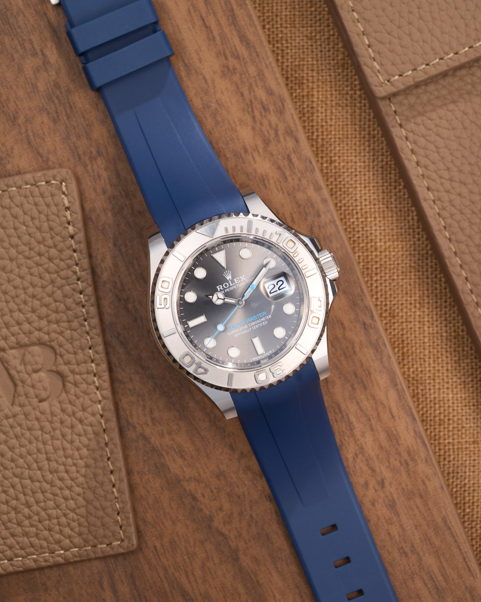Wristbuddys Wristbuddy Klockarmband klockband rubberstrap rubber strap black svart black buckle clasp integrated premium rubber rubber straps integrated yacht-master 2 YM40 YM 2 rolex yachtamster 2 116622 yachmaster rolex blue dial grey dial Watch Strap watch band klockarmband uhrenband uhranarmband