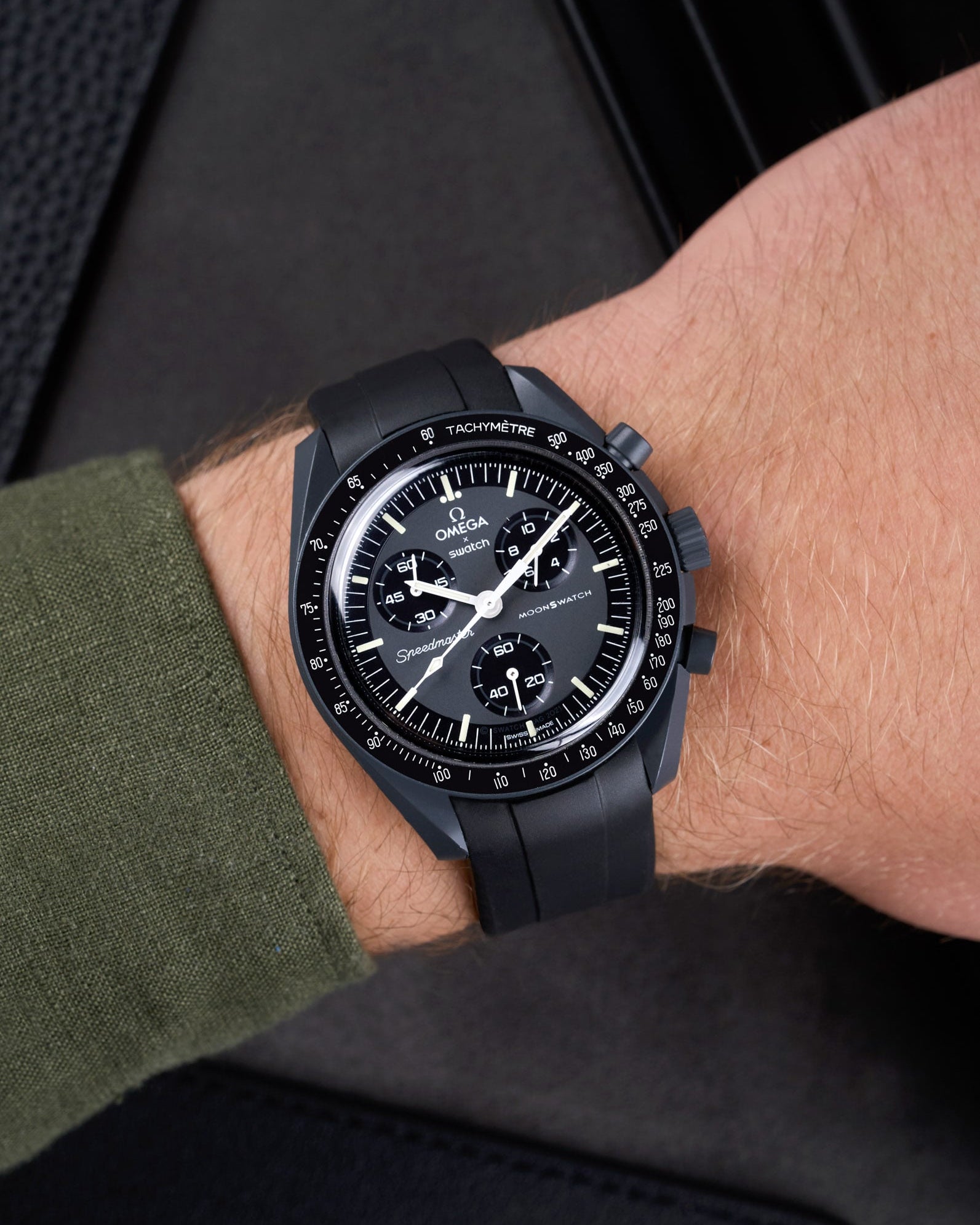 Omega X Swatch MoonSwatch Mission to Jupiter Moonwatch Speedmaster Professional Wristbuddys Wristbuddy Klockarmband klockband rubberstrap rubber strap straps for Mission to Mercury, mission to moon, moonswatches best rubber intergrated mission to moon mercury intergrated uhrenband bracelet Urrem bracelet de montre cinturino per orologio cinturino dell'orologio horlogeband correa de reloj Uhrenarmband Uhrarmband black schwartz svart negro