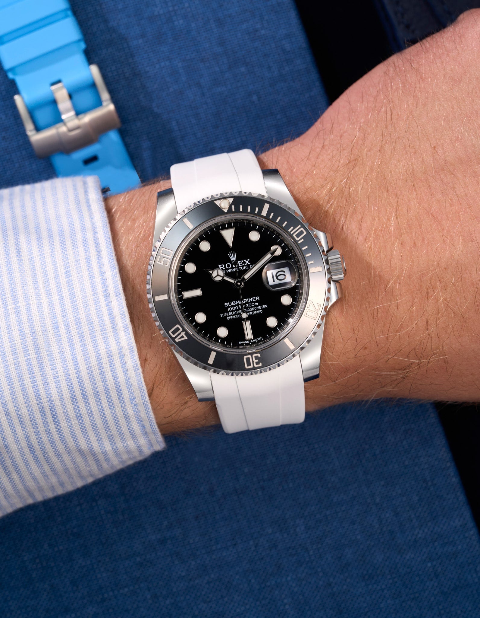 Wristbuddys Wristbuddy Klockarmband klockband rubberstrap rubber strap black svart black buckle clasp integrated premium rubber Rolex Submariner 16610, Rolex Submariner 116610, Rolex Submariner 14060, Rolex Submariner 114060 uhrenband rubber straps integrated replacement strap oysterflex KAUTSCHUKARMBAND uhrenband bracelet Urrem bracelet de montre cinturino per orologio cinturino dell'orologio horlogeband correa de reloj Uhrenarmband Uhrarmband rolex submariner