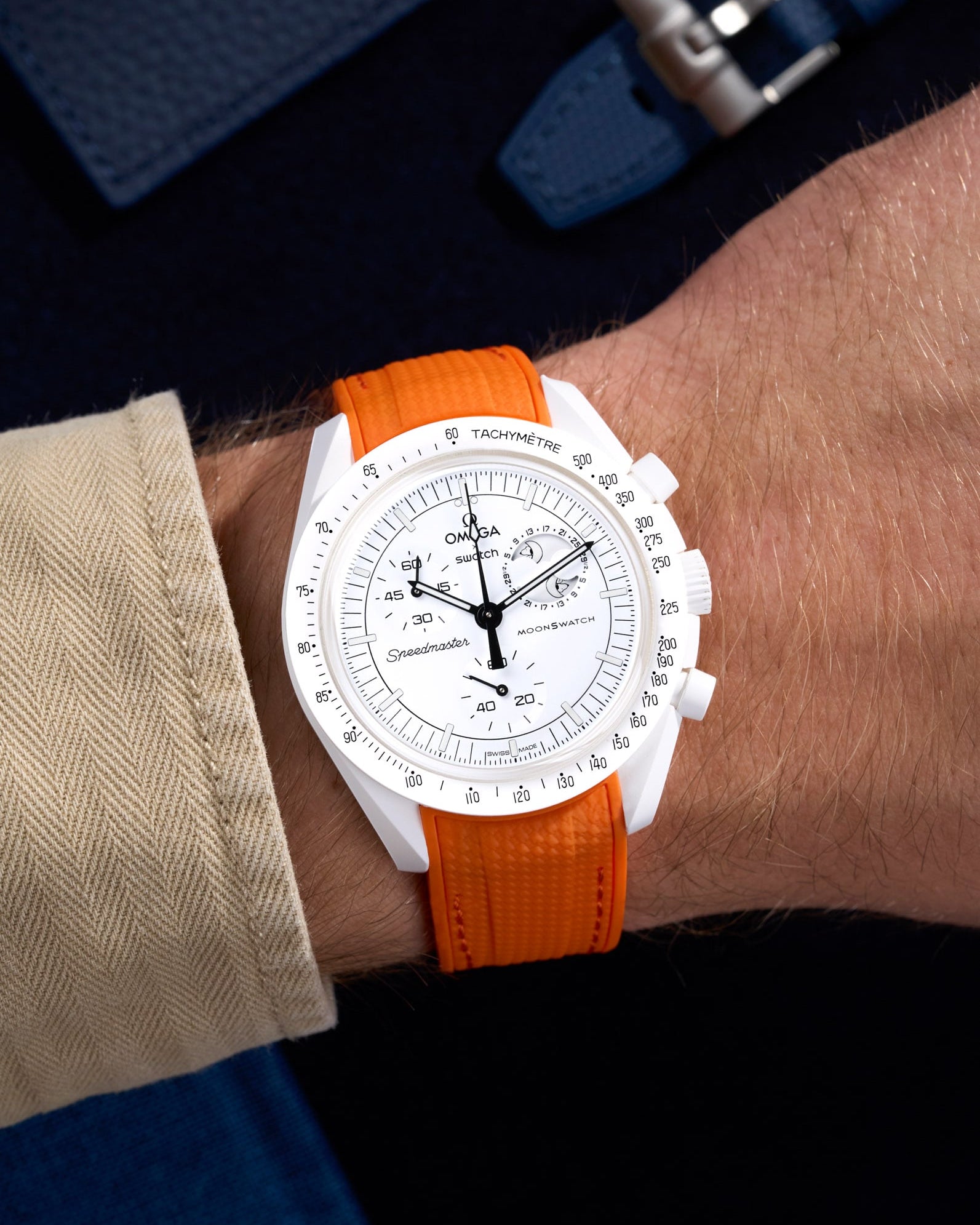 Omega X Swatch MoonSwatch Mission to the moonphase new moon full moon Moonwatch Speedmaster Professional Wristbuddys Wristbuddy Klockarmband klockband rubberstrap rubber strap straps for Mission to Mercury, mission to moon, moonswatches best rubber intergrated mission to moon mercury intergrated uhrenband bracelet Urrem bracelet de montre cinturino per orologio cinturino dell'orologio horlogeband correa de reloj Uhrenarmband Uhrarmband black schwartz svart negro new moonswatch