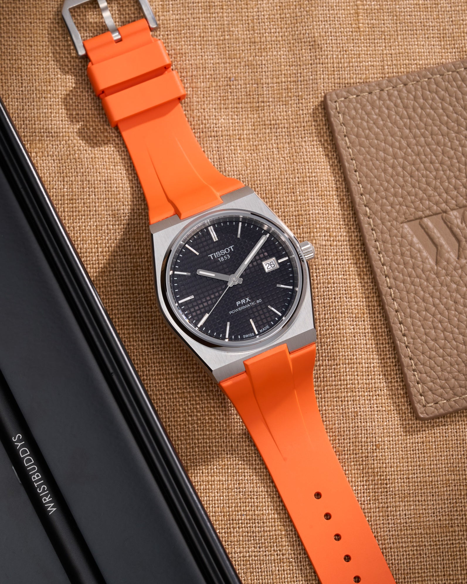 tissot prx straps powermatic 80 rubber perfect fit straps for tissot prx replacement Bracelet alternatives Aftermarket bands Custom straps Wristband choices Rubber band collection upgrades High-quality bands Watch accessories Strap Watchband orange