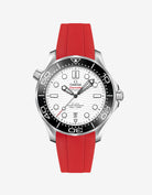 Omega Seamaster 300 Rubber Watch Strap watch band klockarmband uhrenband uhranarmband for SMP 300 Omega Seamaster Professional diver 300m 007 bond watch Replacement 20mm what size strap Semaster rubber UHRENARMBÄNDER Uhren Kautschukband cinturino in gomma wrist buddys wristbuddys wristbuddies wristbuddis black white red