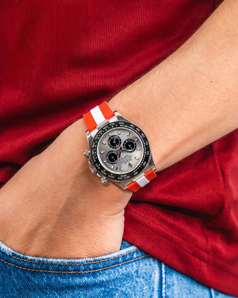 Denmark Flag Watch Strap wrist shot