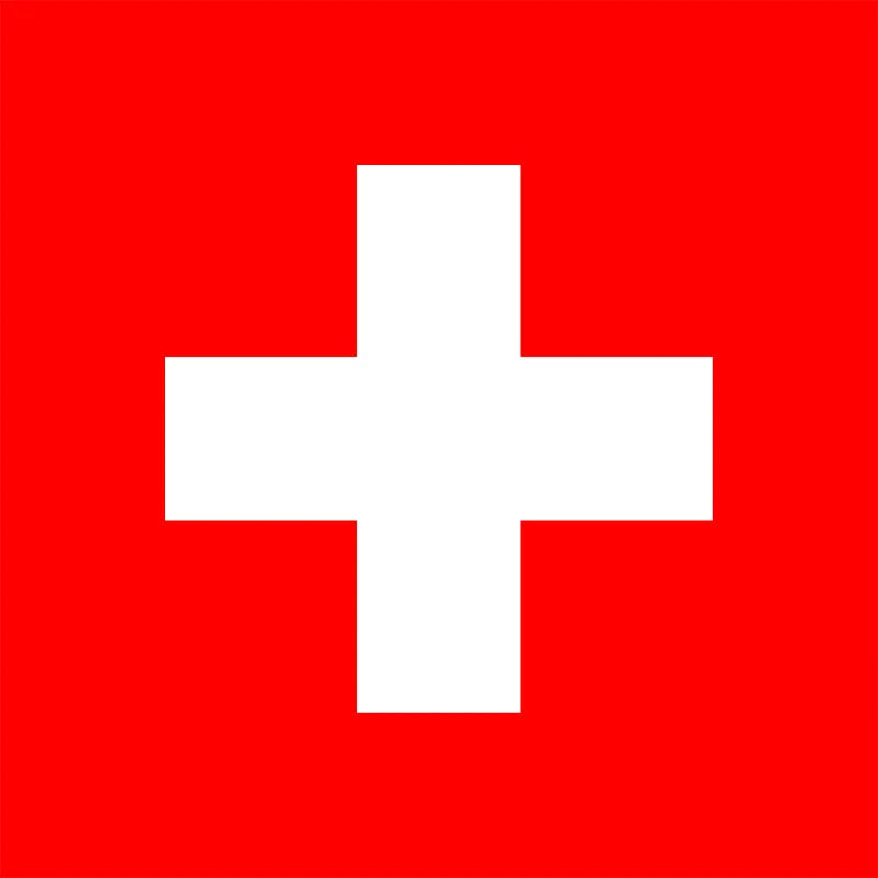 Swiss flag indicating the product is made in Switzerland
