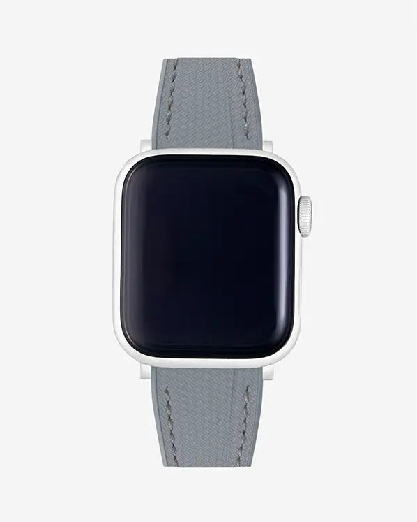 Grey Rubber Apple Watch Band on watch
