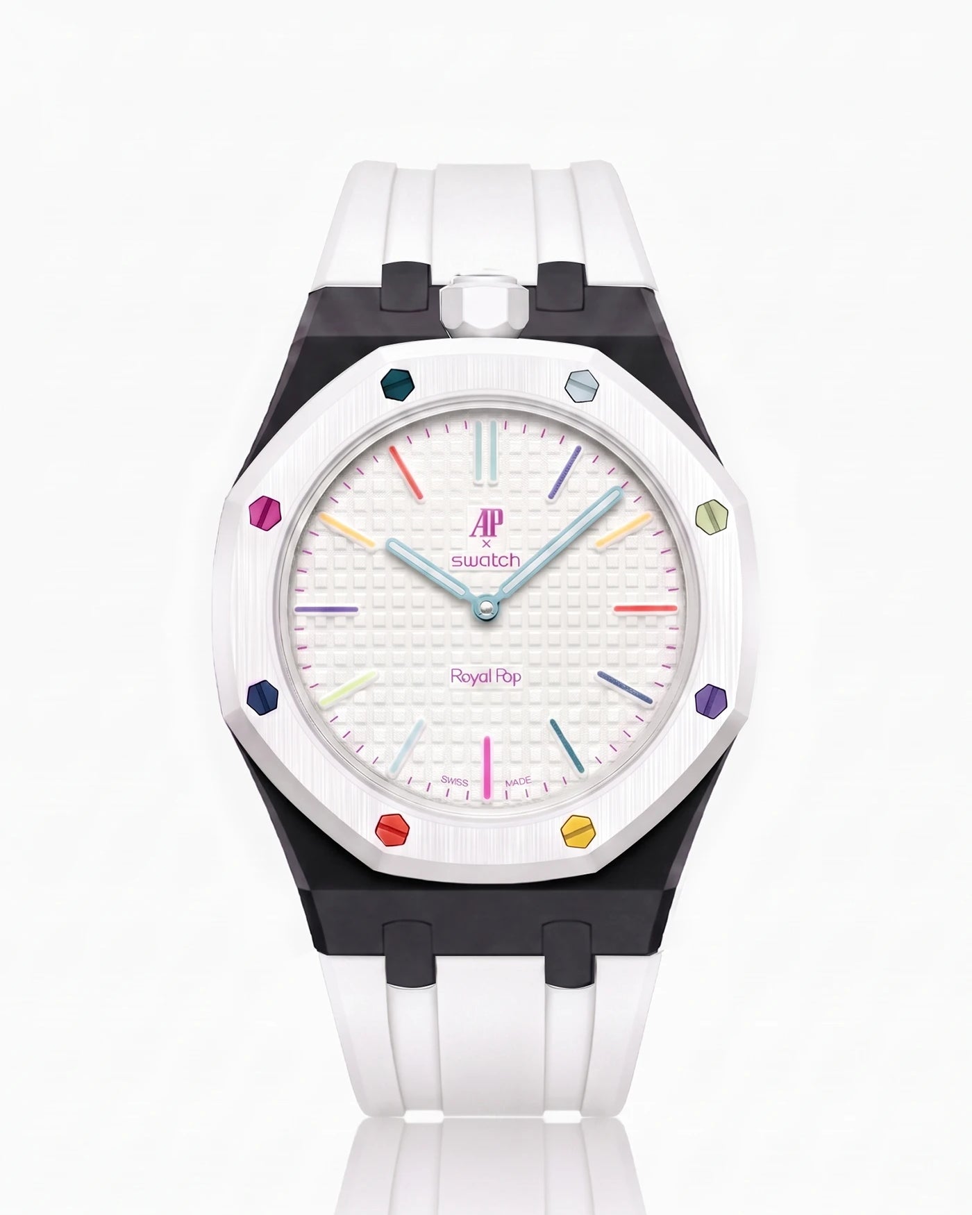combo::black::rubber-strap-for-ap-x-swatch-royal-pop-white