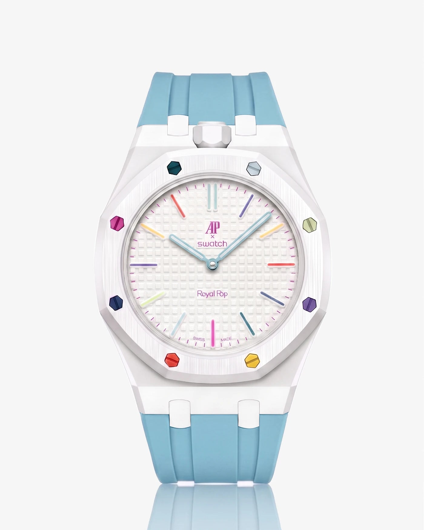 combo::white::rubber-strap-for-ap-x-swatch-royal-pop-light-blue