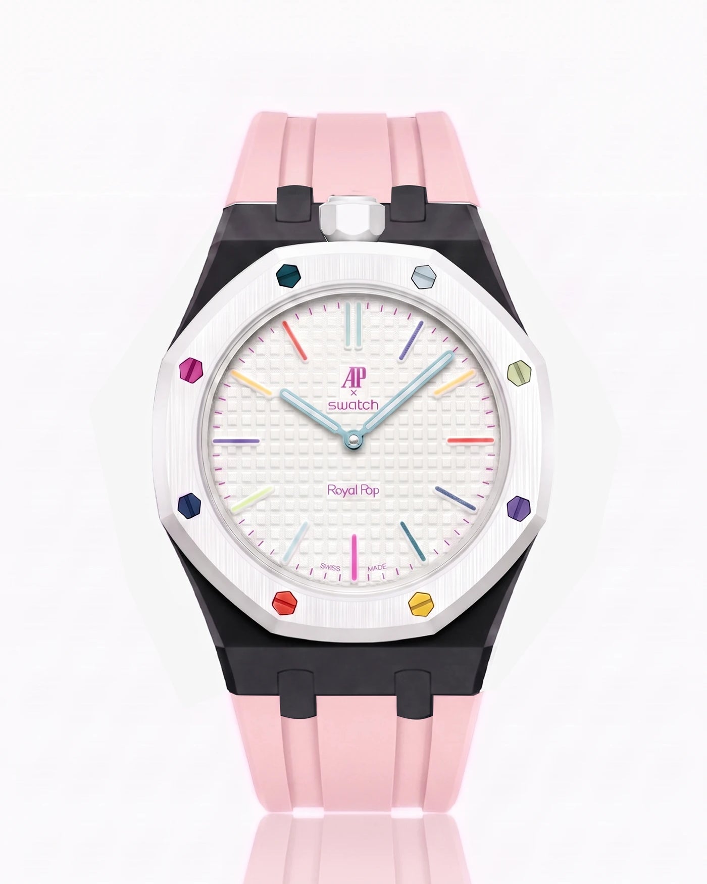 combo::black::rubber-strap-for-ap-x-swatch-royal-pop-pink