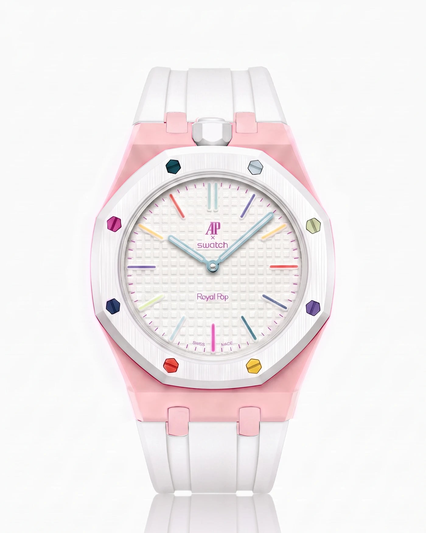 combo::pink::rubber-strap-for-ap-x-swatch-royal-pop-white