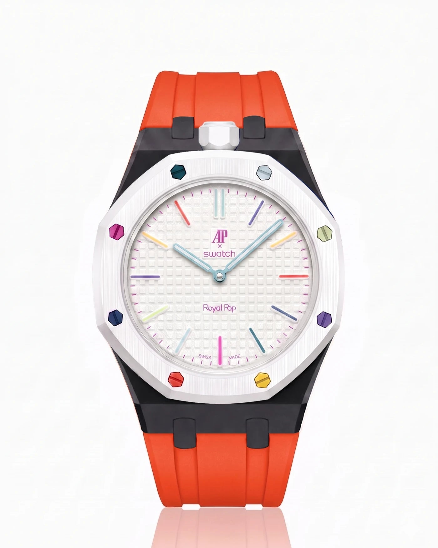 combo::black::rubber-strap-for-ap-x-swatch-royal-pop-orenji-orange