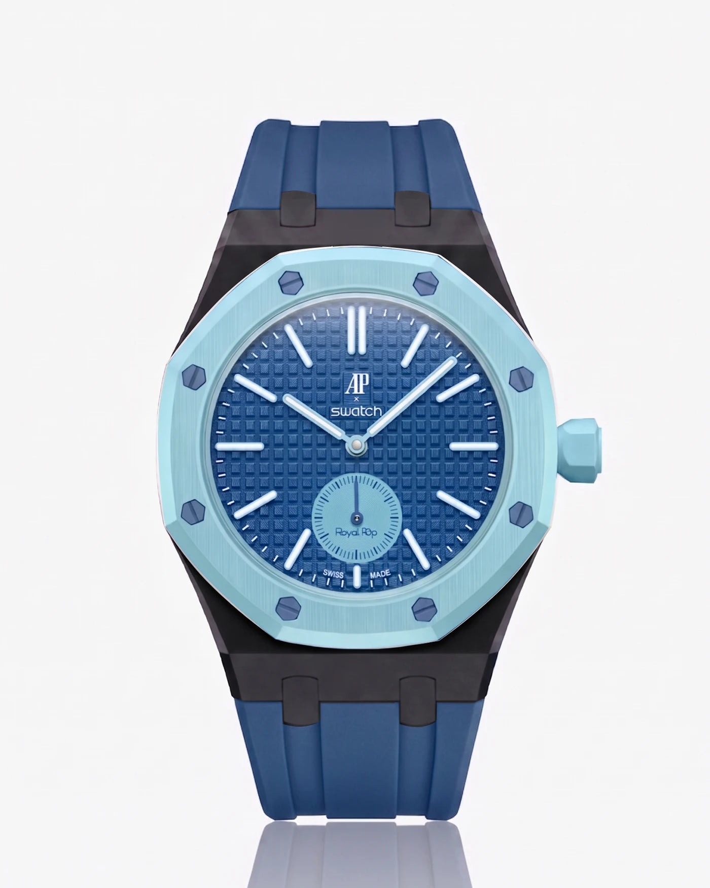 combo::black::rubber-strap-for-ap-x-swatch-royal-pop-lan-ba-dark-blue