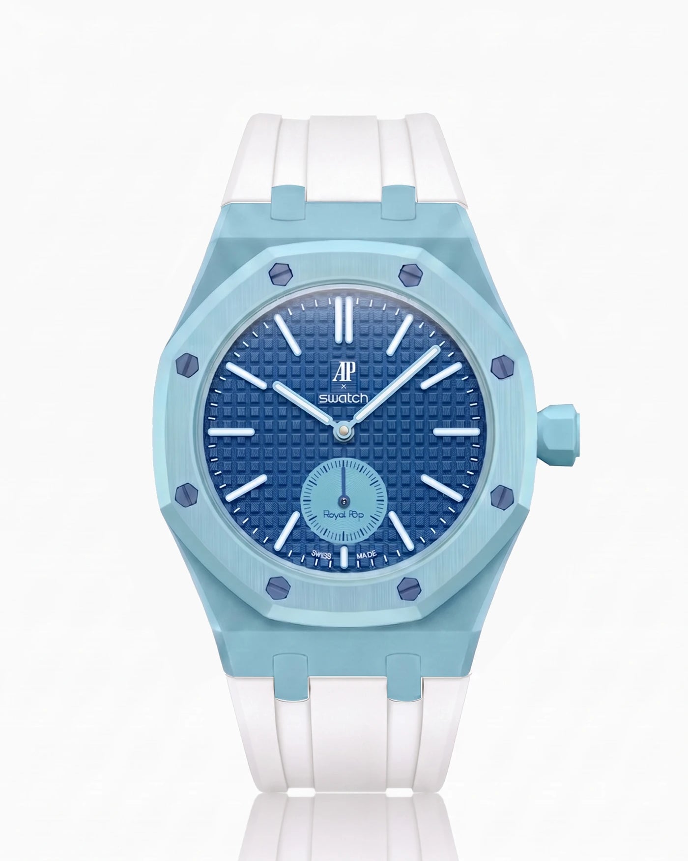 combo::lan-ba-blue::rubber-strap-for-ap-x-swatch-royal-pop-white