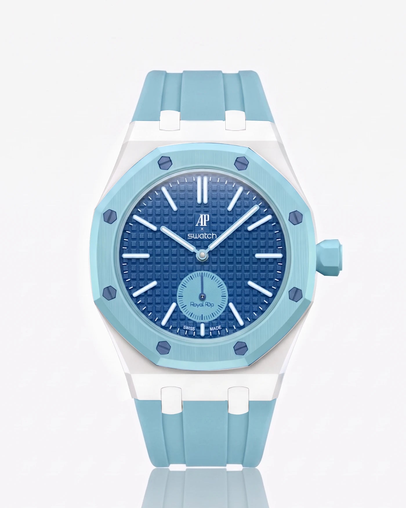 combo::white::rubber-strap-for-ap-x-swatch-royal-pop-lan-ba-blue