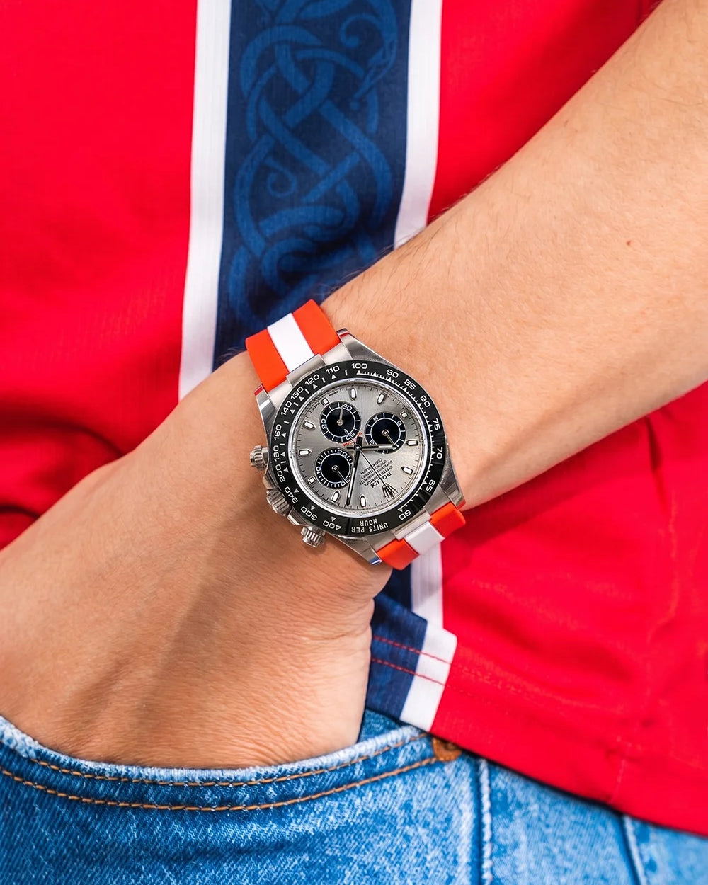 Norway Flag Watch Strap football wrist shot