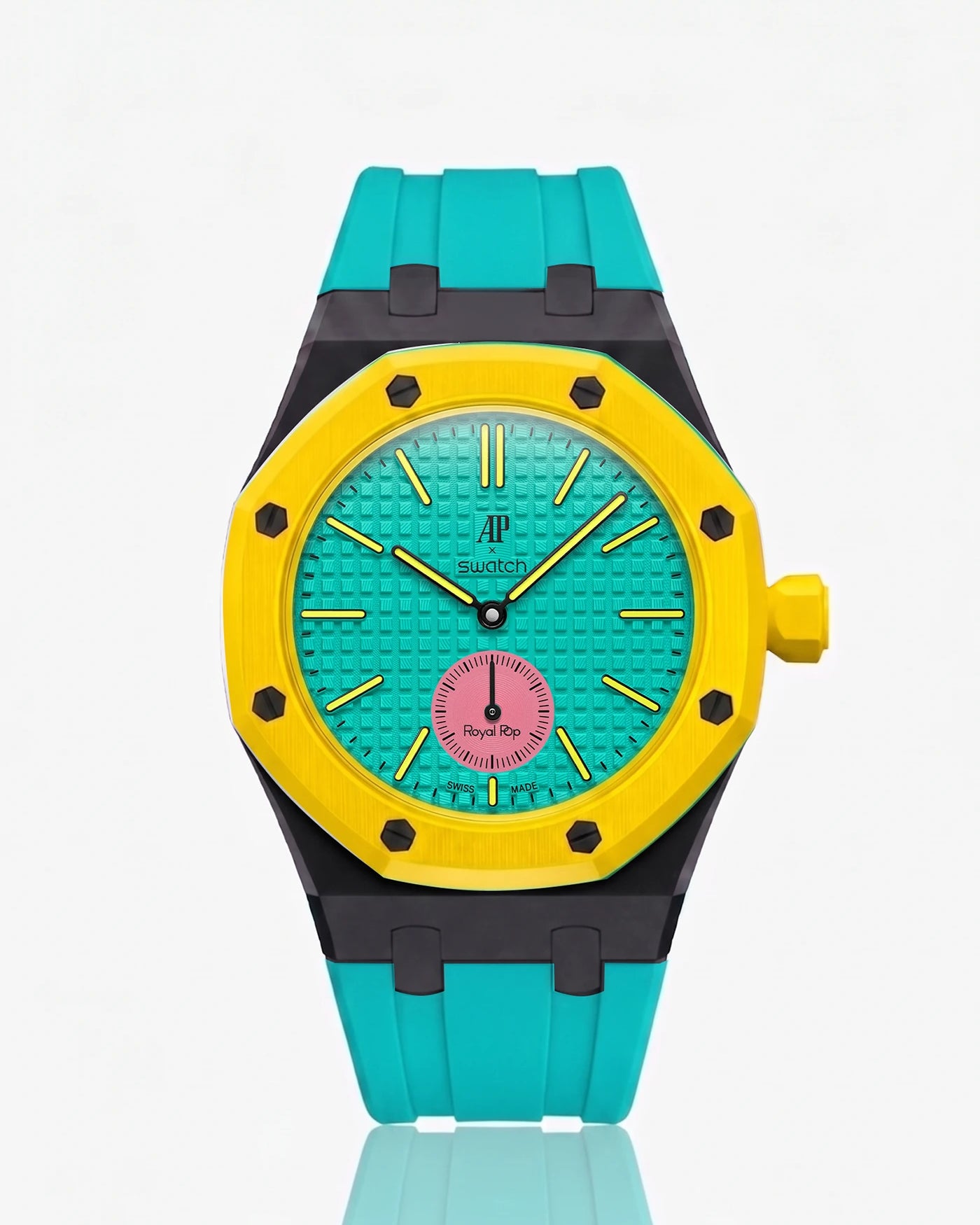 combo::black::rubber-strap-for-ap-x-swatch-royal-pop-turquoise