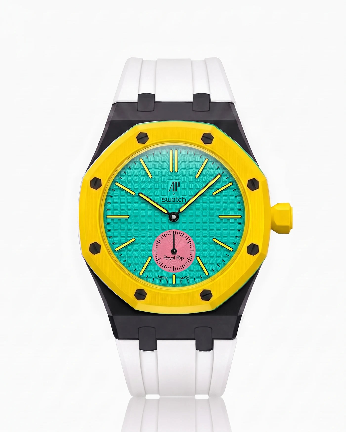 combo::black::rubber-strap-for-ap-x-swatch-royal-pop-white