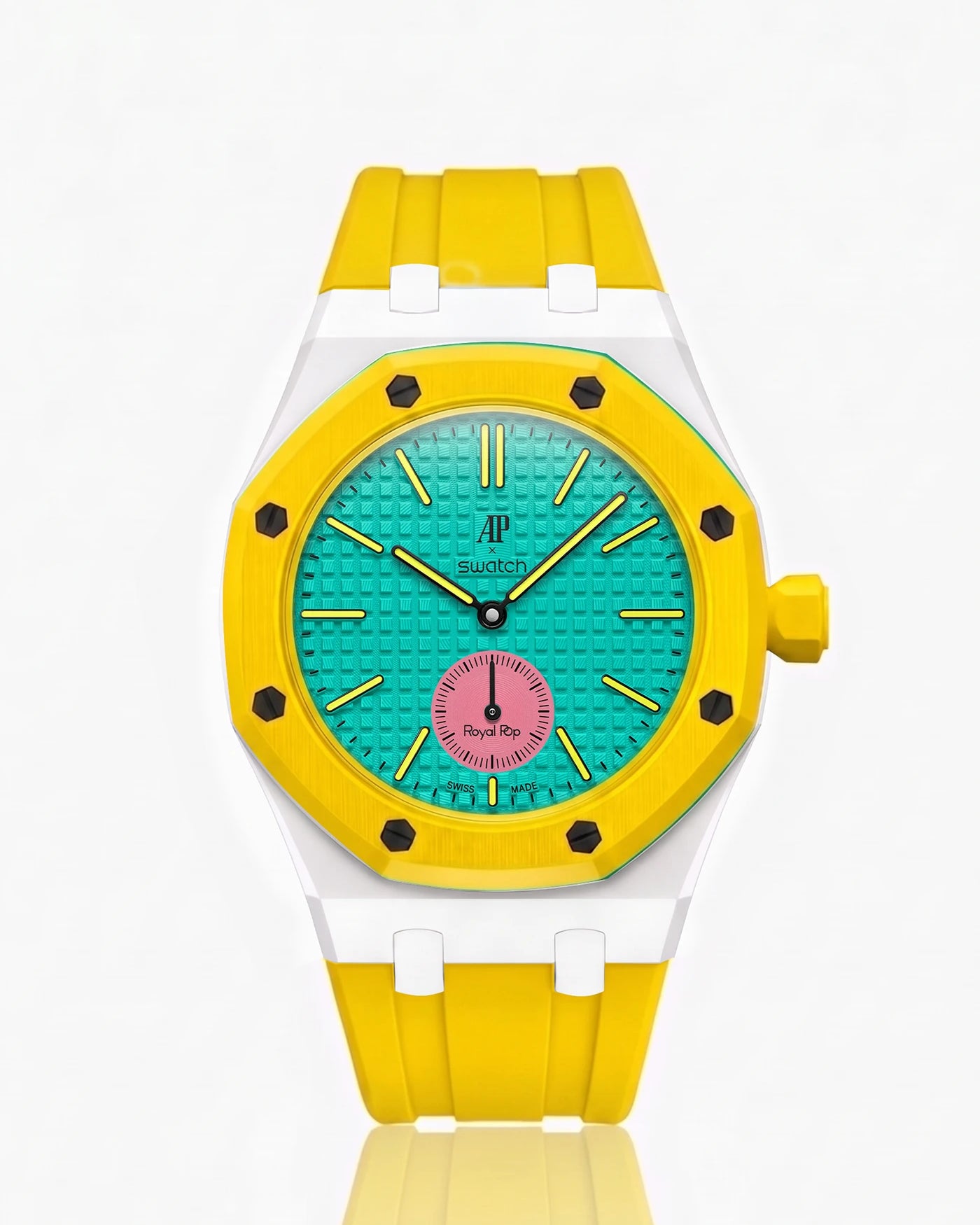 combo::white::rubber-strap-for-ap-x-swatch-royal-pop-yellow
