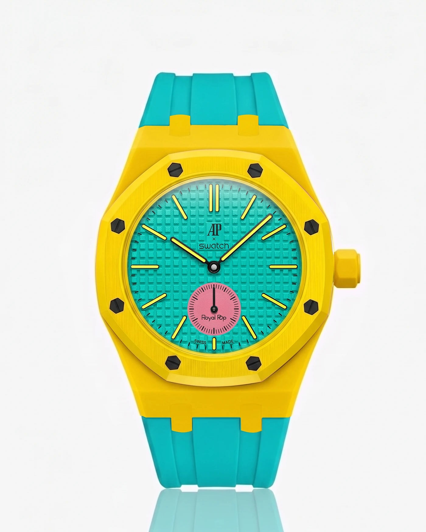 combo::yellow::rubber-strap-for-ap-x-swatch-royal-pop-turquoise