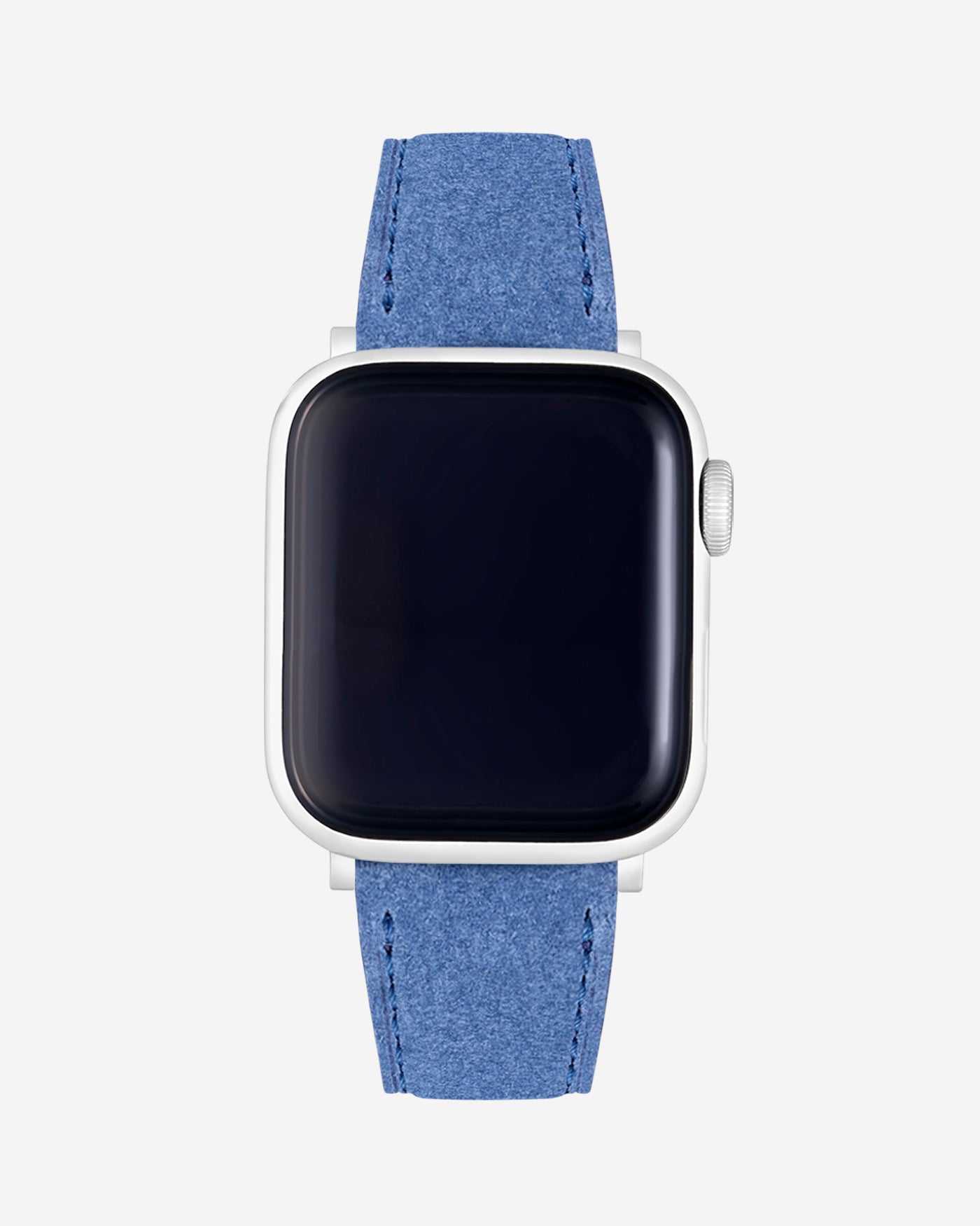 Suede Ocean Blue Leather Apple Watch Band on Watch – Stylish & Durable for Everyday Wear