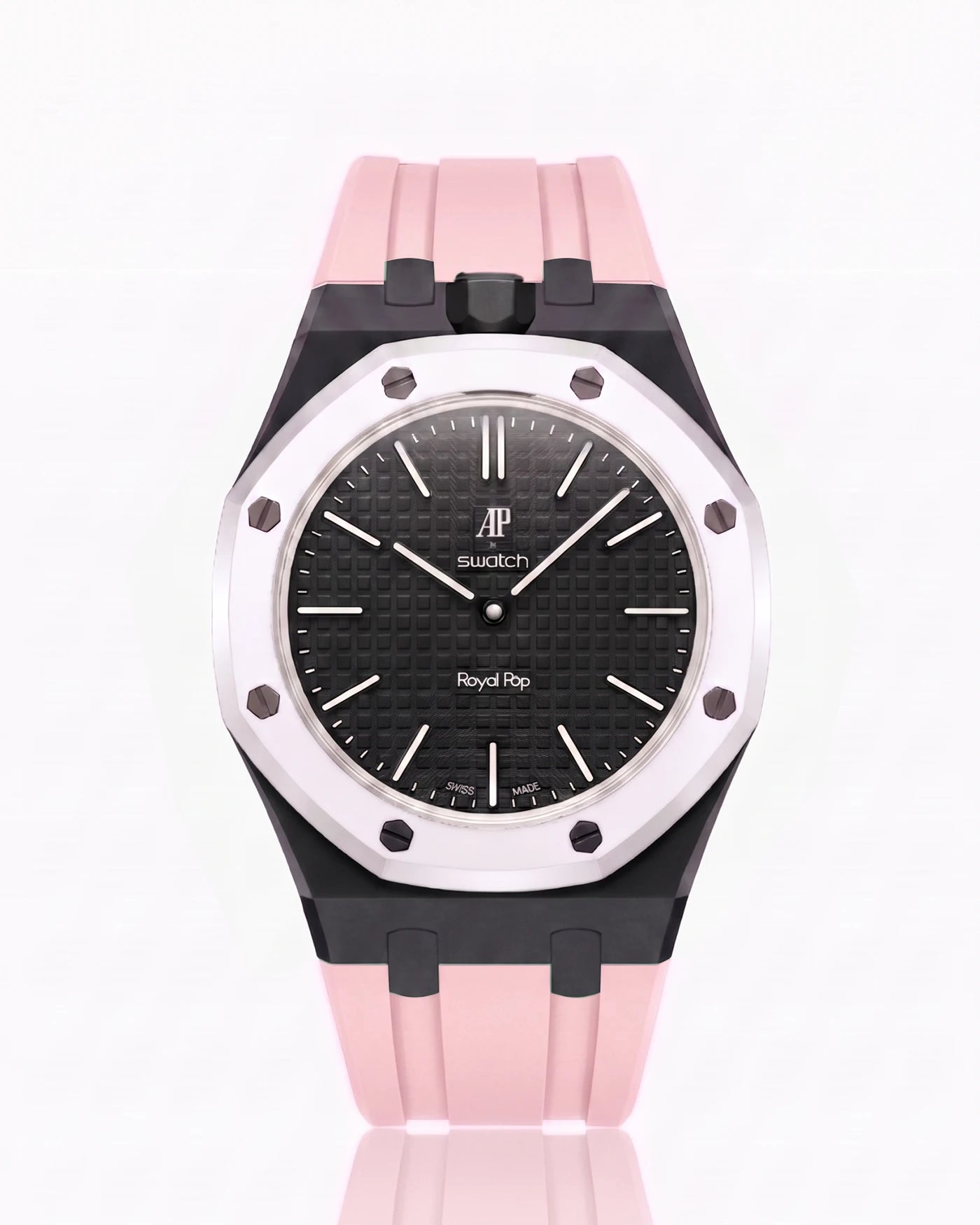 combo::black::rubber-strap-for-ap-x-swatch-royal-pop-pink