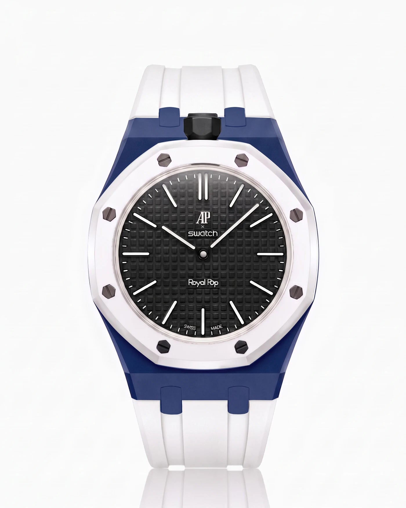 combo::navy-blue::rubber-strap-for-ap-x-swatch-royal-pop-white