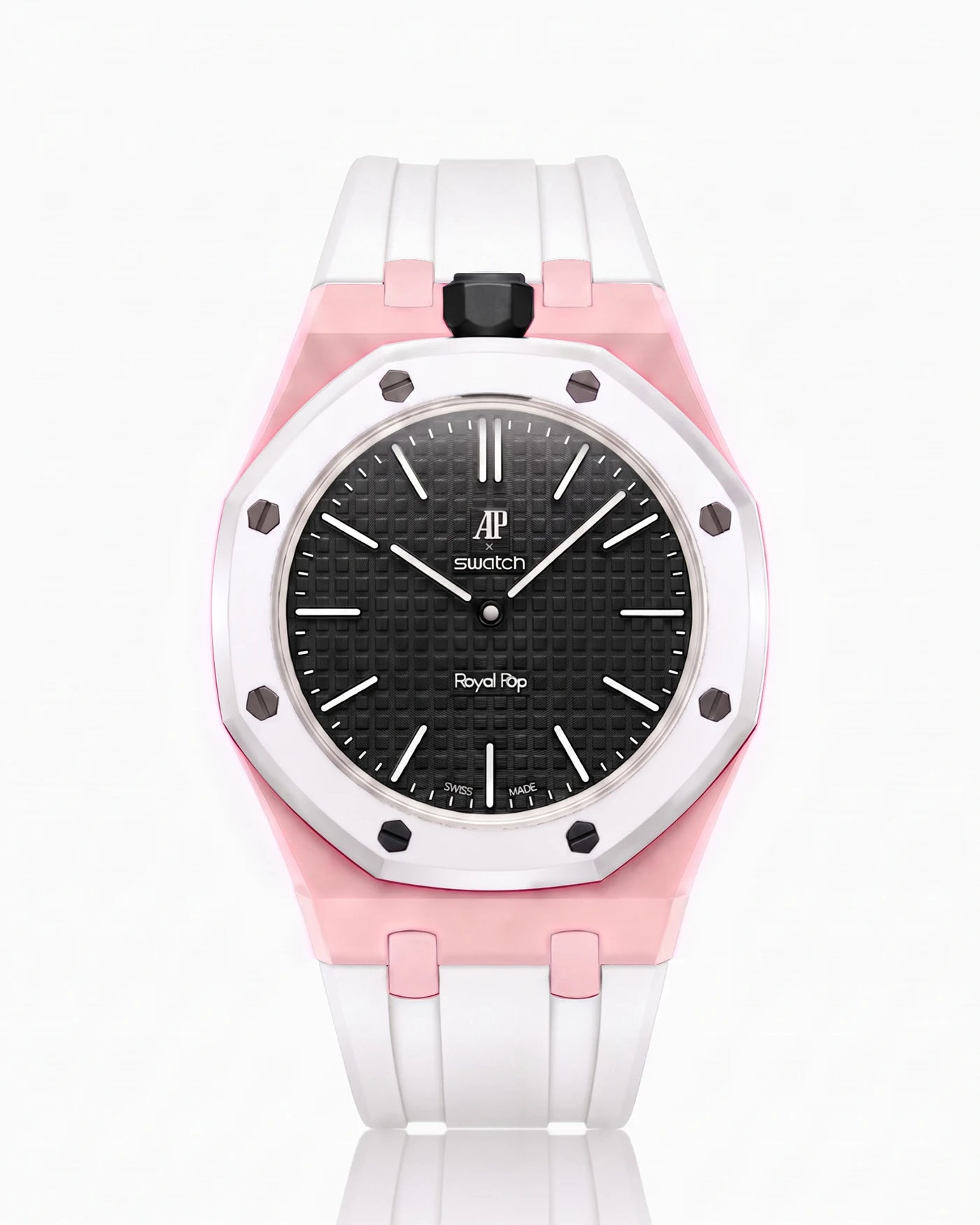 combo::pink::rubber-strap-for-ap-x-swatch-royal-pop-white