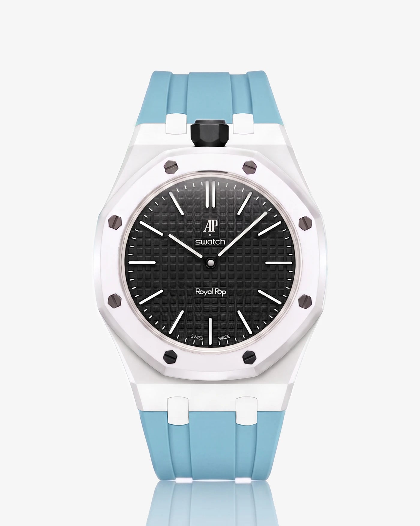 combo::white::rubber-strap-for-ap-x-swatch-royal-pop-light-blue