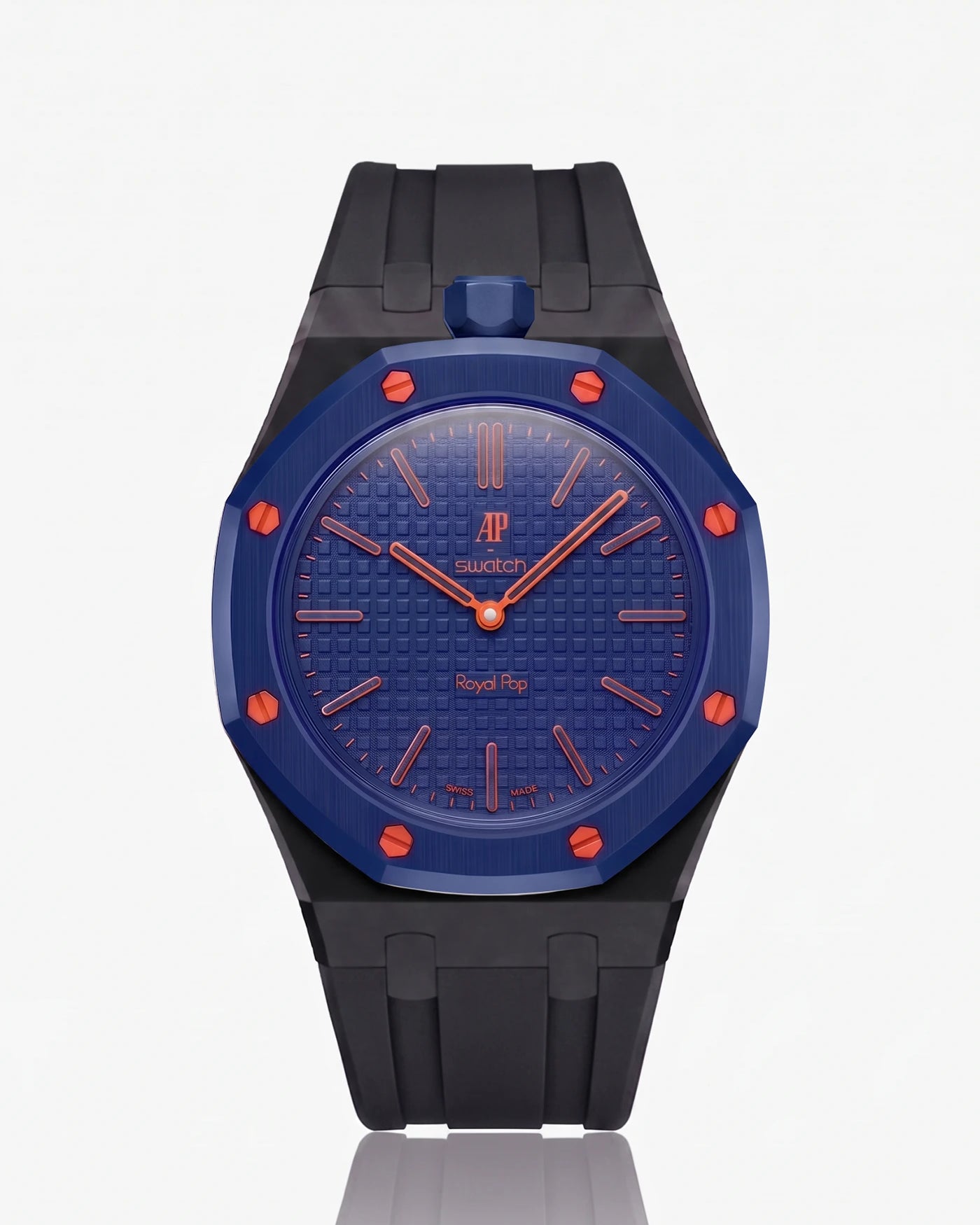 combo::black::rubber-strap-for-ap-x-swatch-royal-pop-black