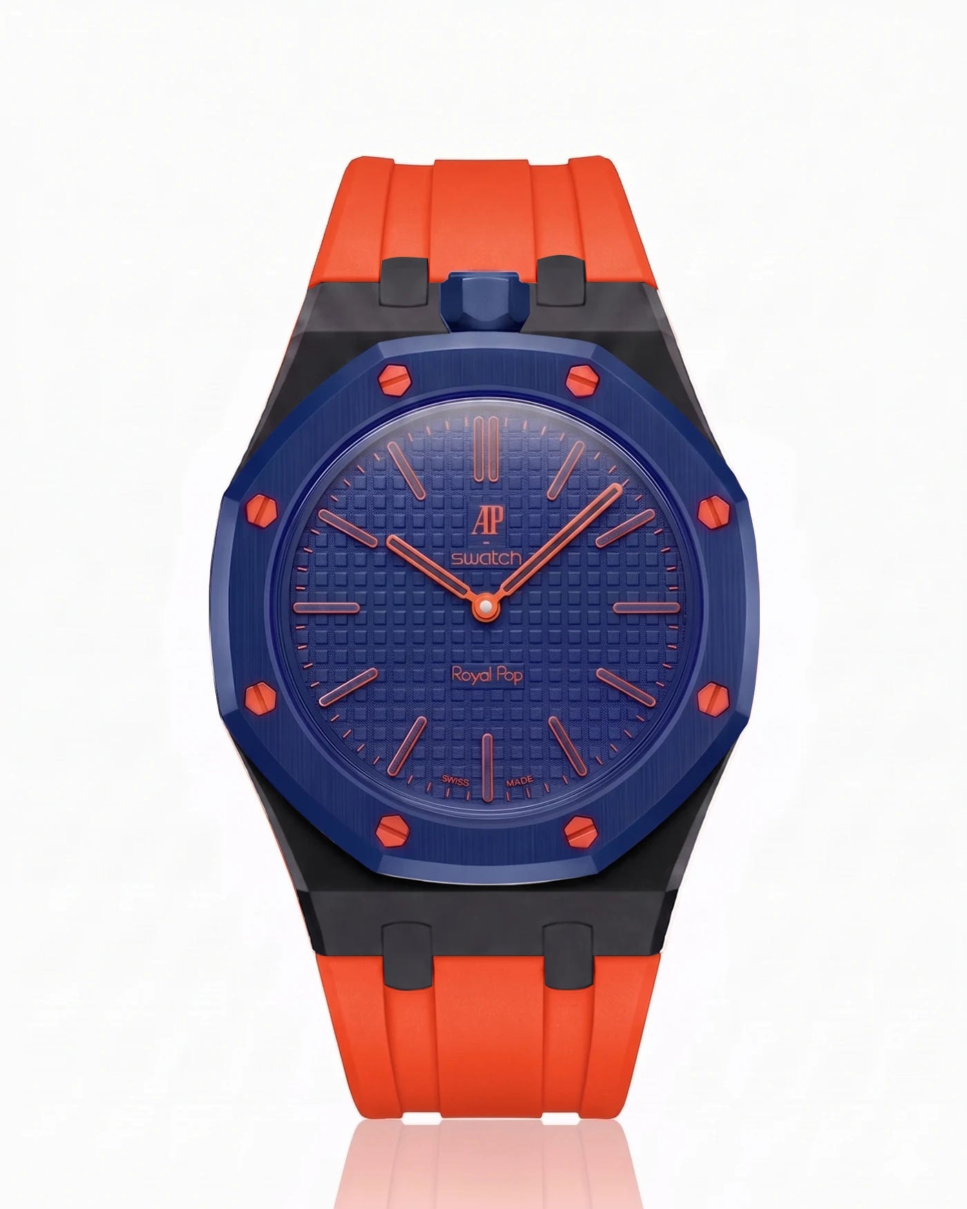 combo::black::rubber-strap-for-ap-x-swatch-royal-pop-orenji-orange