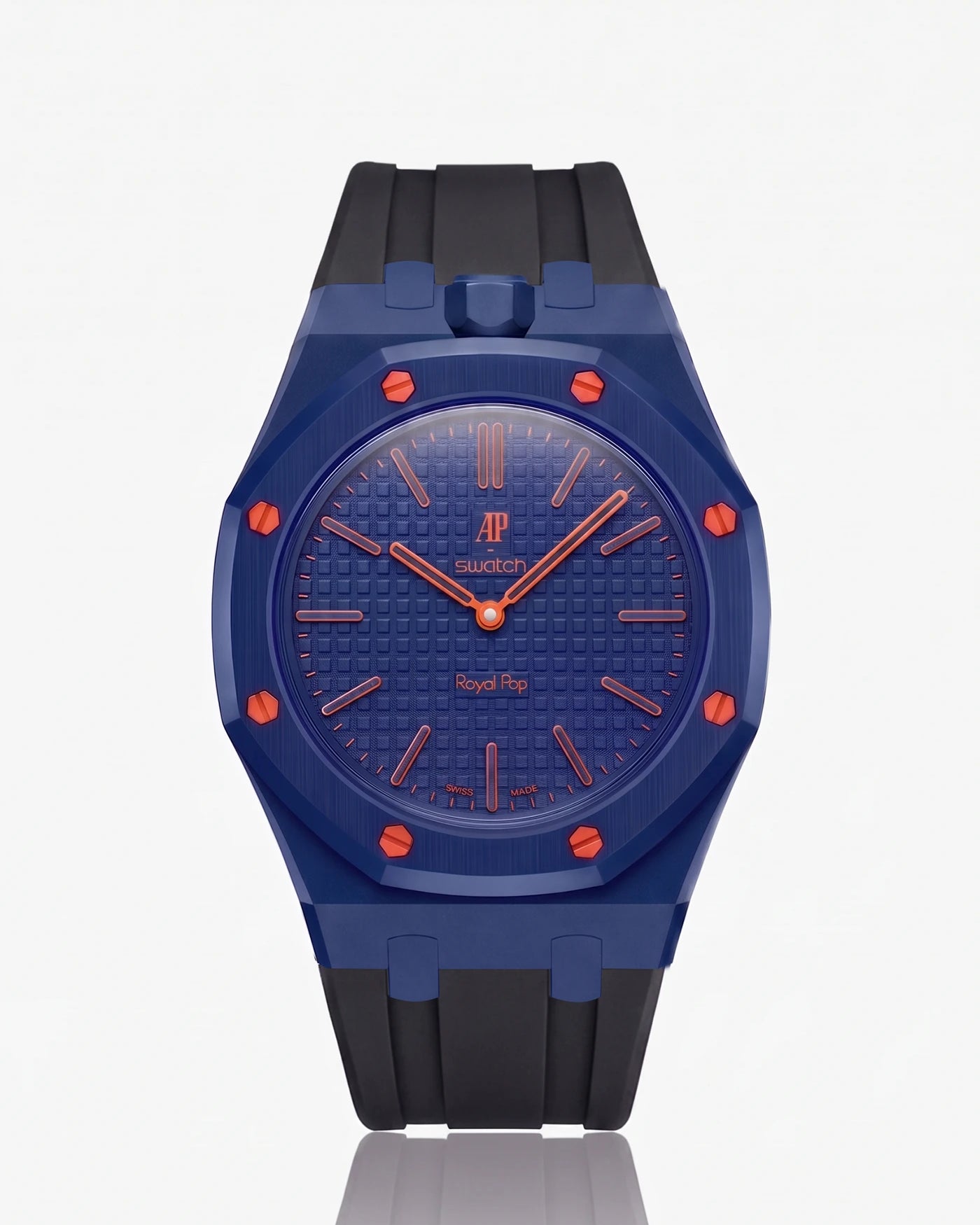 combo::navy-blue::rubber-strap-for-ap-x-swatch-royal-pop-black