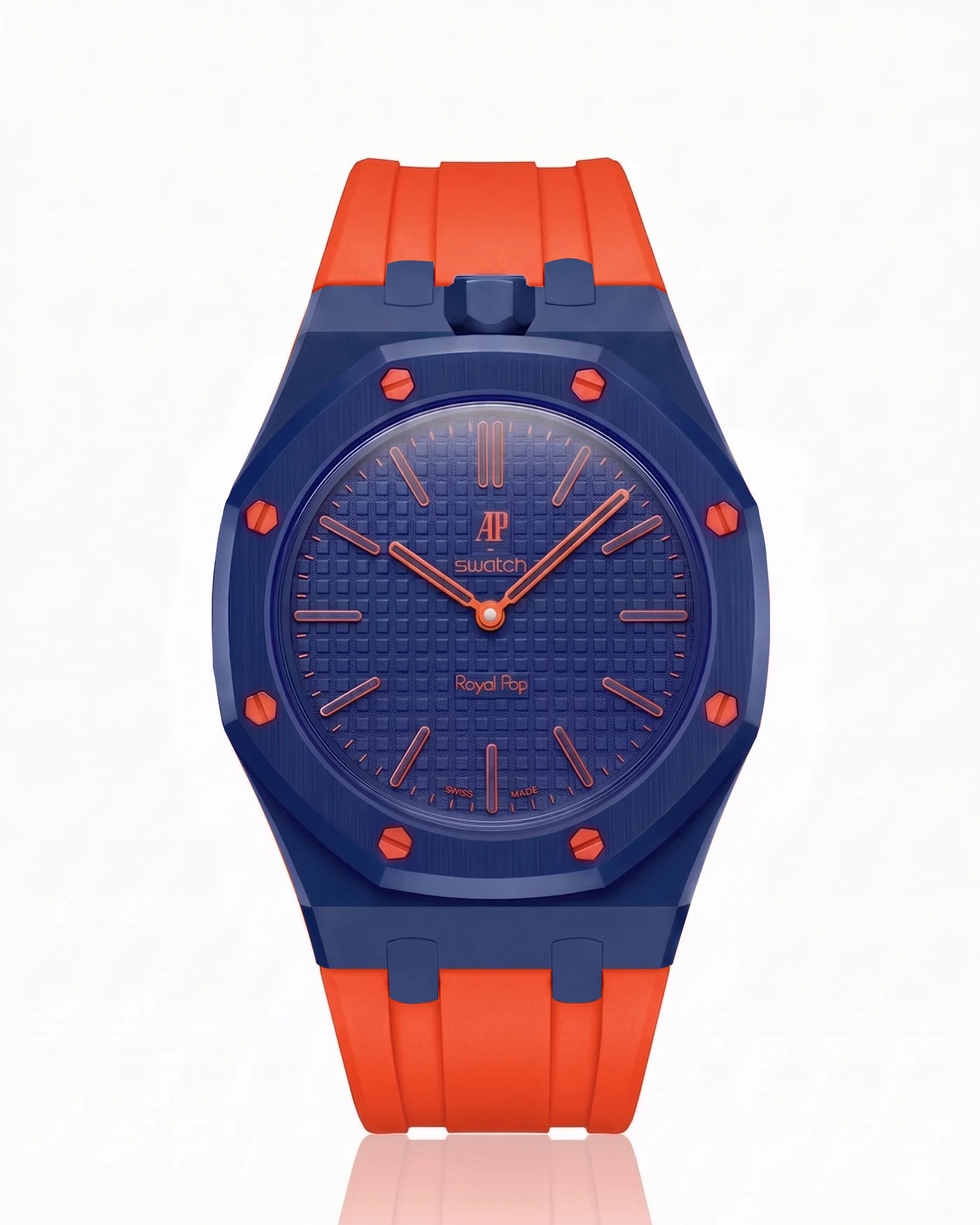 combo::navy-blue::rubber-strap-for-ap-x-swatch-royal-pop-orenji-orange