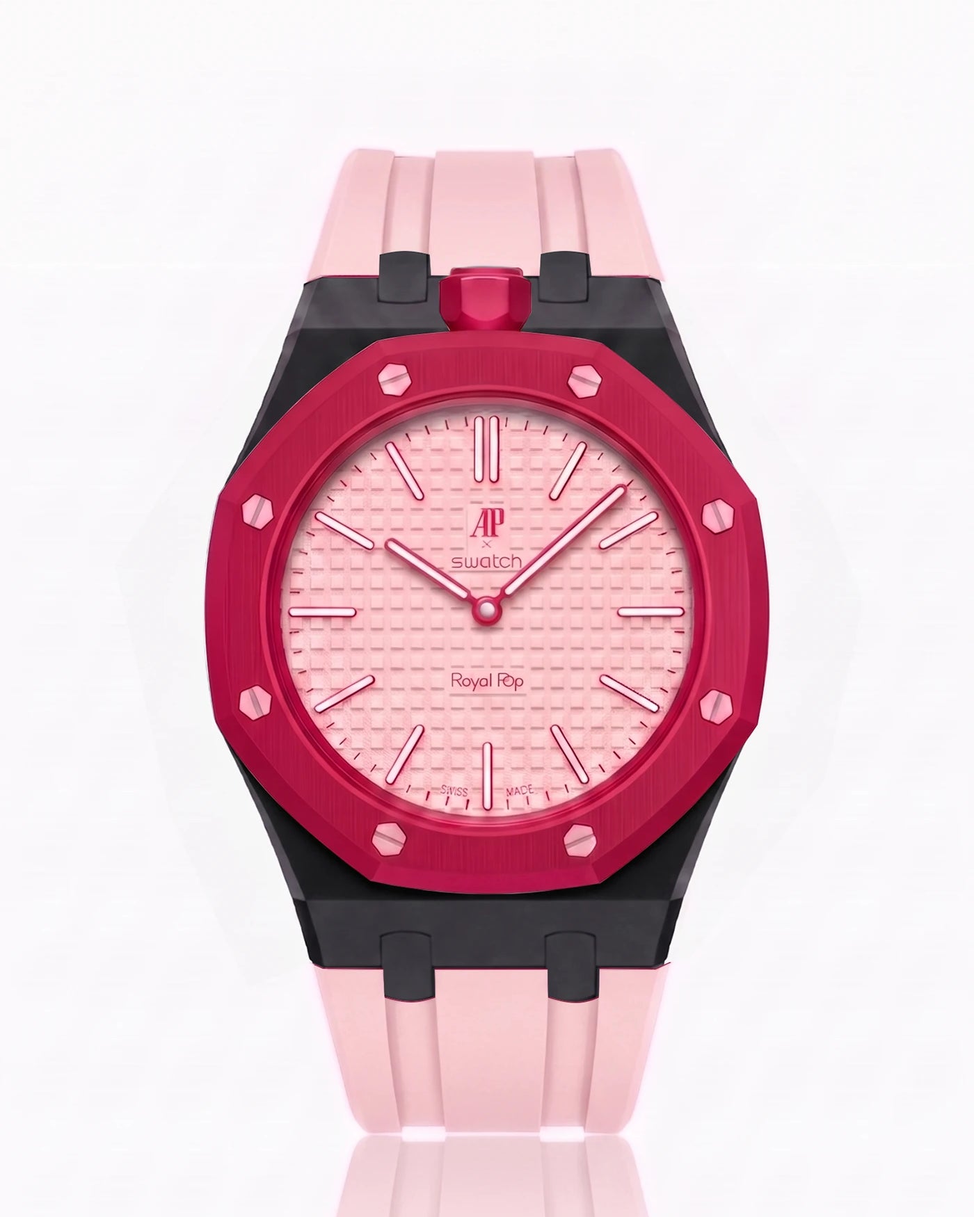 combo::black::rubber-strap-for-ap-x-swatch-royal-pop-pink