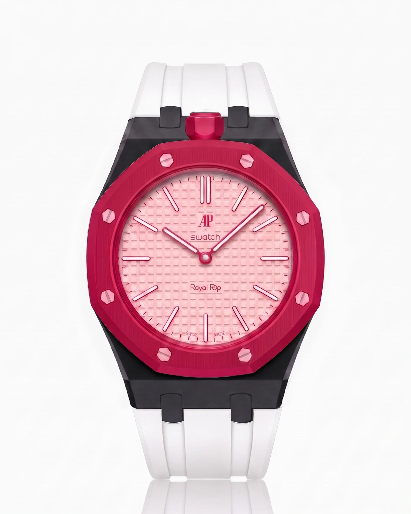 combo::black::rubber-strap-for-ap-x-swatch-royal-pop-white