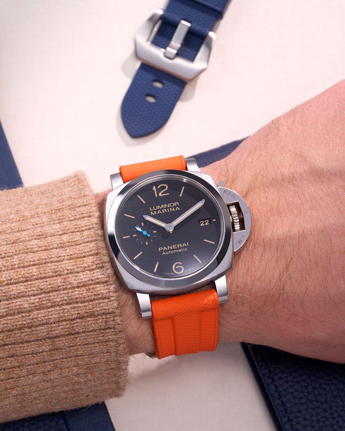 Panerai rubber strap Panerai Luminor PAM strap Submersible PAM rubber strap Radiomir rubber strap silicone strap PAM00441 PAM01223 replacement strap Luminor Marina strap 42mm 44mm PAM01122 Cinturino Panerai in gomma