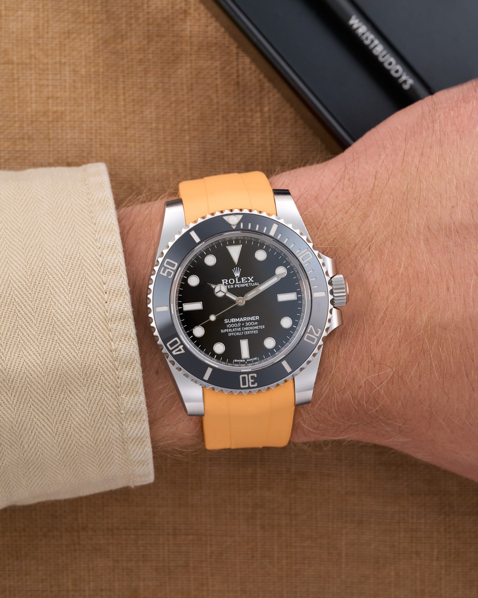 Wristbuddys Wristbuddy Klockarmband klockband rubberstrap rubber strap black svart black buckle clasp integrated premium rubber Rolex Submariner 16610, Rolex Submariner 116610, Rolex Submariner 14060, Rolex Submariner 114060 uhrenband rubber straps integrated replacement strap oysterflex KAUTSCHUKARMBAND uhrenband bracelet Urrem bracelet de montre cinturino per orologio cinturino dell'orologio horlogeband correa de reloj Uhrenarmband Uhrarmband rolex submariner