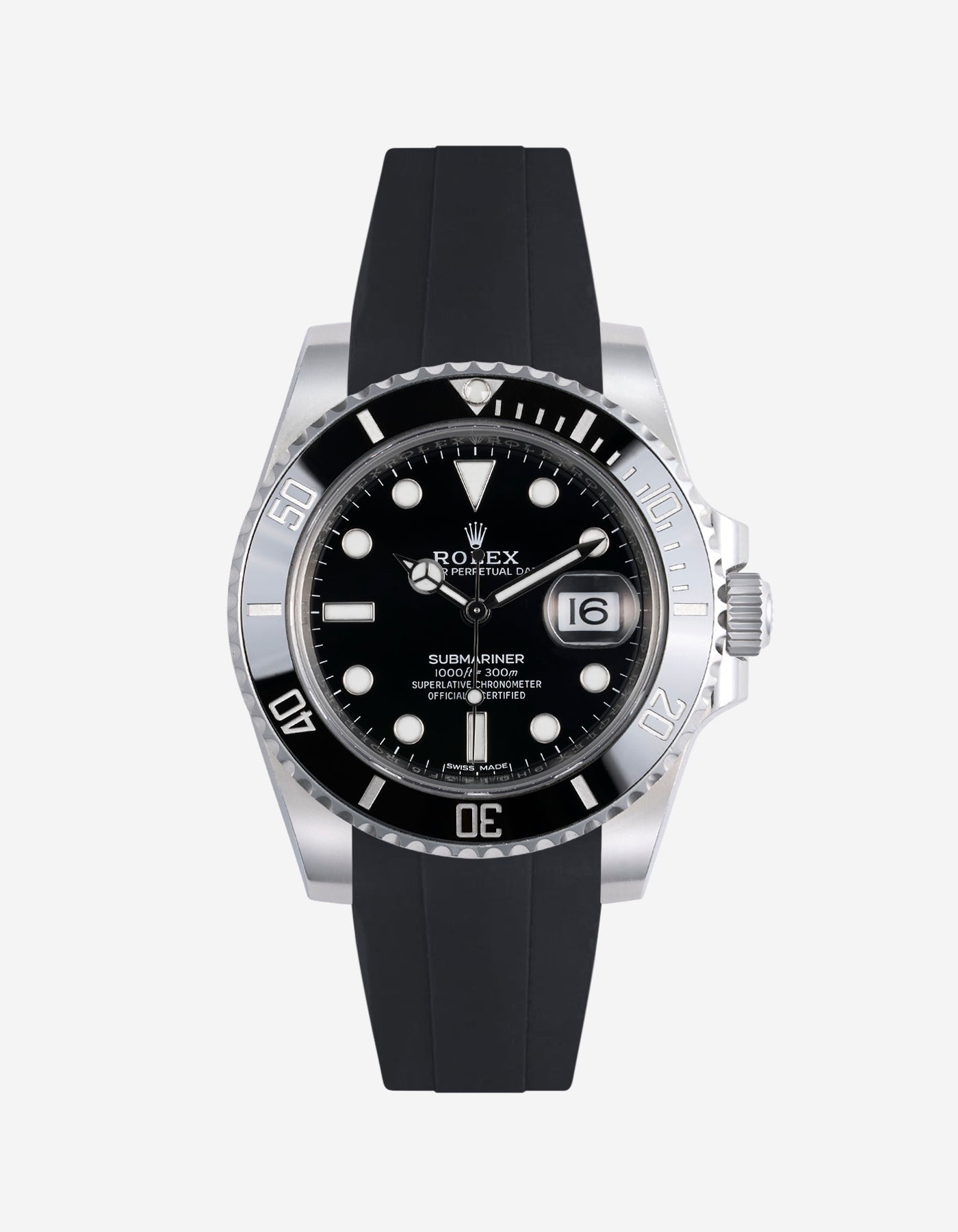 Wristbuddys Wristbuddy Klockarmband klockband rubberstrap rubber strap black svart black buckle clasp integrated premium rubber Rolex Submariner 16610, Rolex Submariner 116610, Rolex Submariner 14060, Rolex Submariner 114060 uhrenband rubber straps integrated replacement strap oysterflex KAUTSCHUKARMBAND uhrenband bracelet Urrem bracelet de montre cinturino per orologio cinturino dell'orologio horlogeband correa de reloj Uhrenarmband Uhrarmband rolex submariner