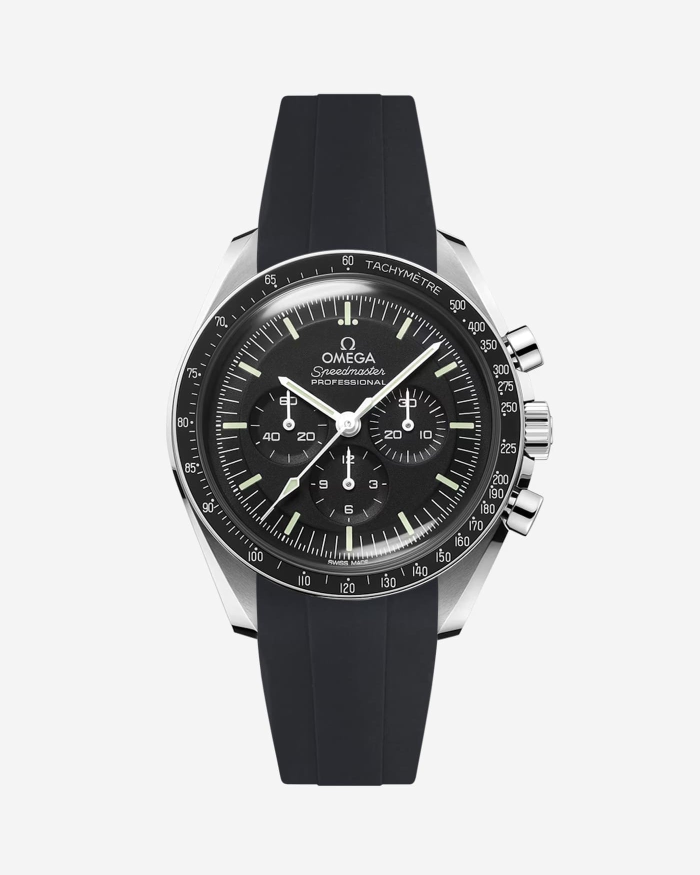 Omega Rubber Watch Strap watch band klockarmband uhrenband uhranarmband for Speedmaster MoonWatch Professinal Apollo 11 8 Ultraman Hesalite Sapphire Replacement speedytuesday speedy 57 sandwich dial 20mm what size strap for speedmaster 3861 watch strap for omega x swatch speedmaster moonswatch armband first watch on the moon first watch in space FOIS rubber UHRENARMBÄNDER Uhren Kautschukband cinturino in gomma black svart negro schwartz dark